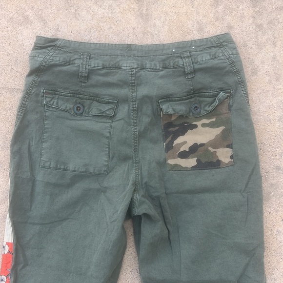 Anthropologie The Wanderer Side Striped Green Cargo Pants Women's Size 29 - Picture 10 of 13